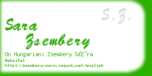 sara zsembery business card